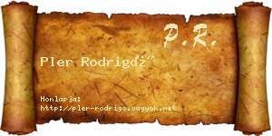 Pler Rodrigó névjegykártya